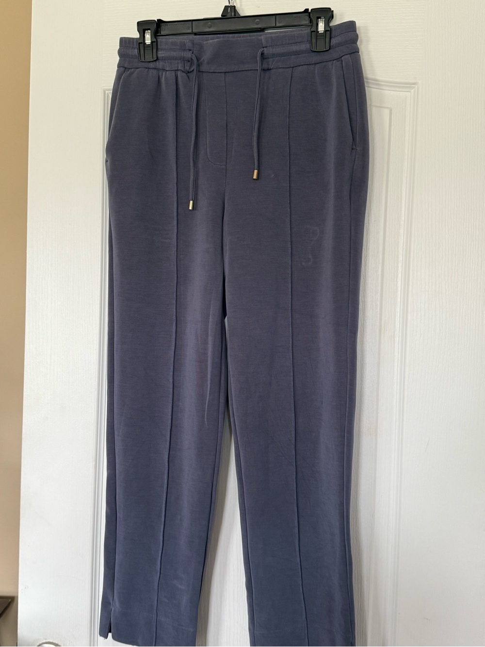 Relaxed Straight-Leg Drawstring Pants in Slate Blue